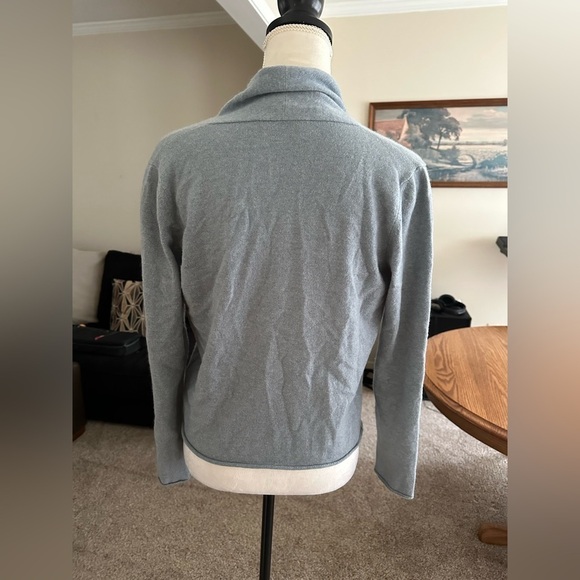 Fabiana Filippi 161546 Draped Open Front Cardigan 100% Cashmere Blue Sz. Small - Picture 4 of 12